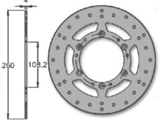 Remschijf Rieju MRX/SMX Voor 260x108.2x4 IGM