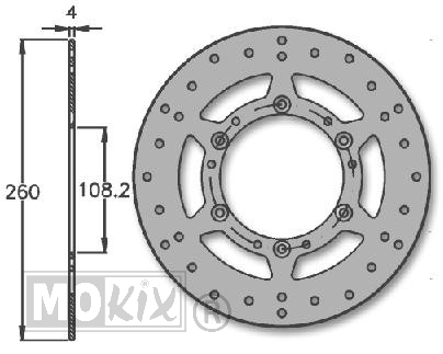 Remschijf Rieju MRX/SMX Voor 260x108.2x4 IGM