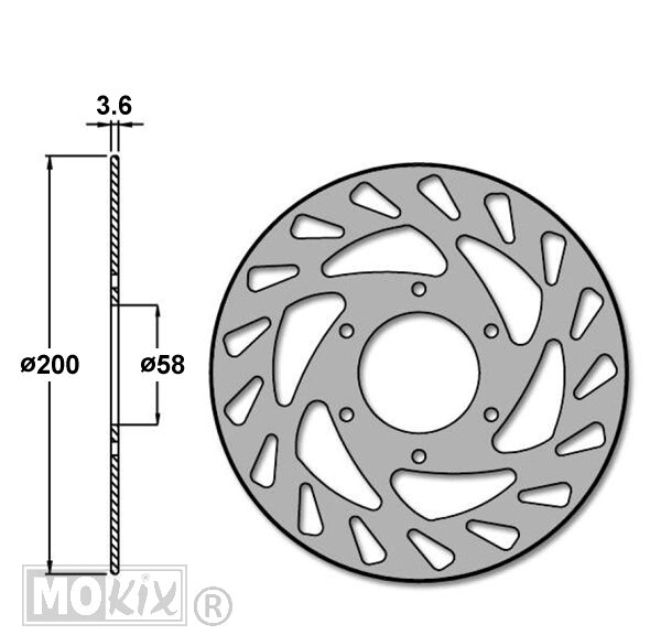 Brake disc Rieju SMX/RRX 50 Rear 200x58x3.6 IGM
