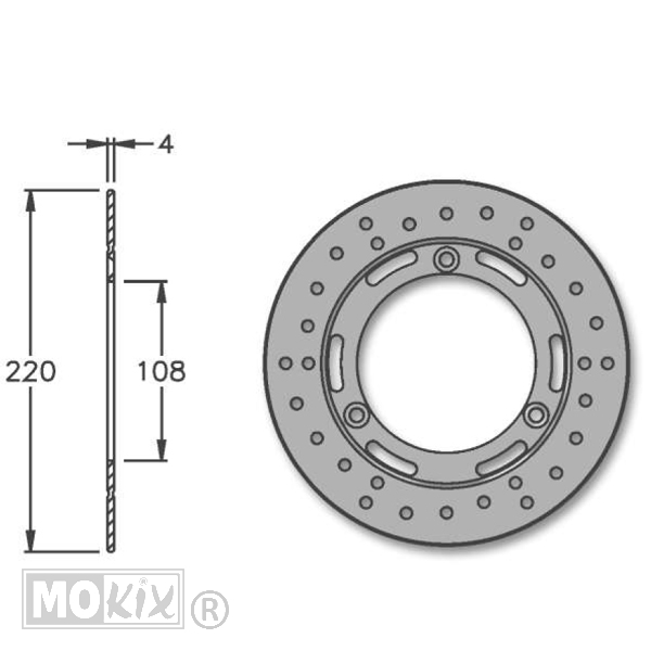 Remschijf Suzuki RMX 96 Voor 220x108x4 IGM"
