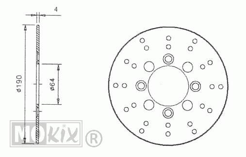 Remschijf Suzuki Katana LC Achter 190x64x4 IGM