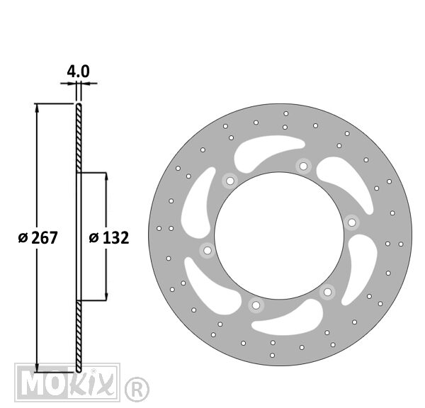Remschijf Yamaha T-MAX 500 Voor 267x132.0x4.0 IGM