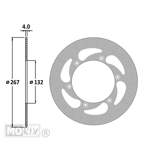 Remschijf Yamaha T-MAX 500 Voor 267x132.0x4.0 IGM