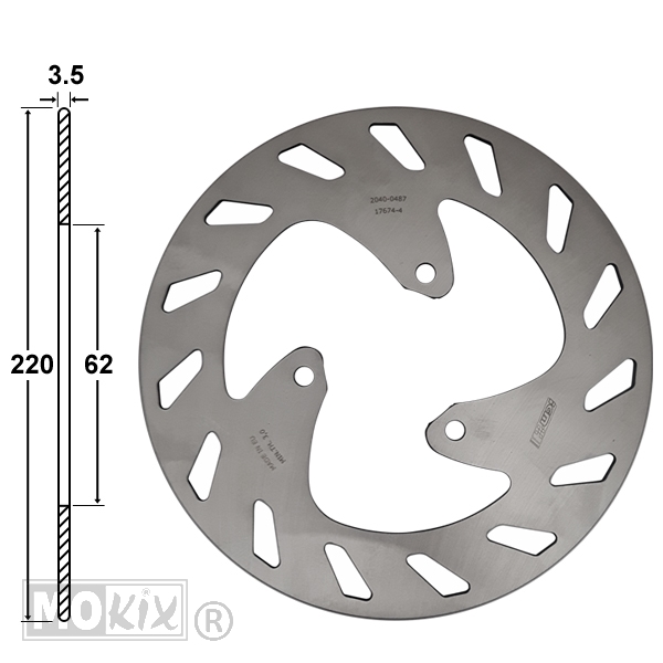 Remschijf Rieju RS3 50-125 Achter 220x62x3.5 IGM