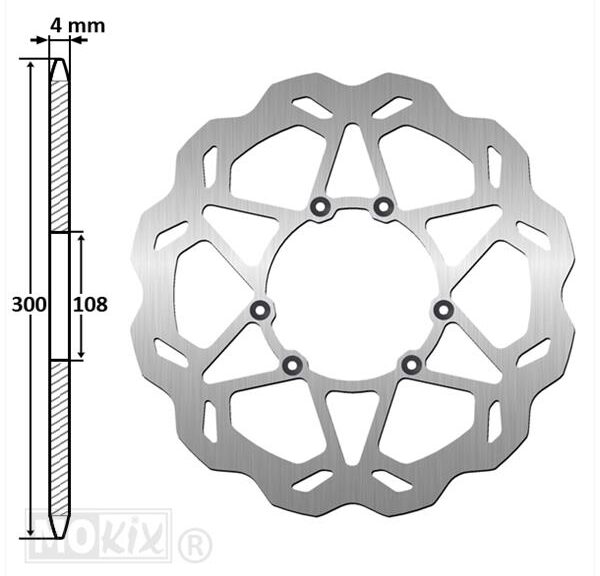Remschijf Derbi/Rieju PRO Voor 300x108x4 Wave IGM