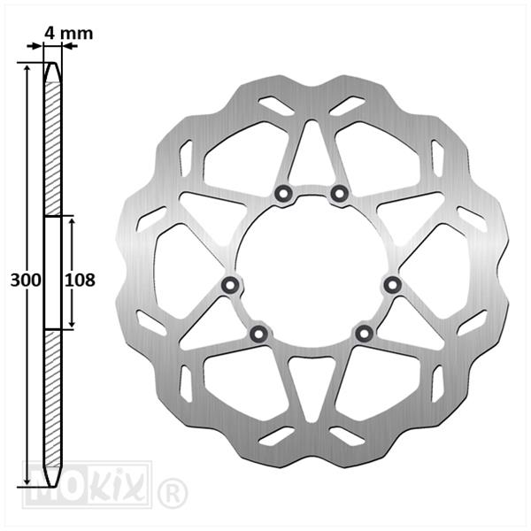Remschijf Derbi/Rieju PRO Voor 300x108x4 Wave IGM