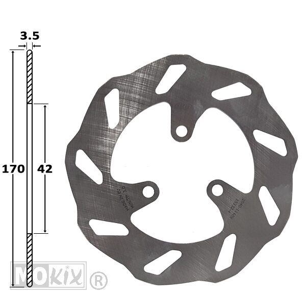 2040-1140 REMSCHIJF PEUGEOT KISBEE/LUDIX VOOR 170x42x3.5 IGM