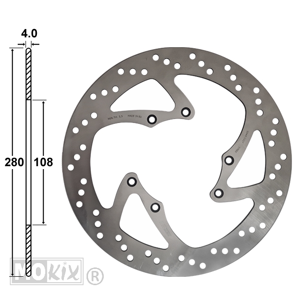 Remschijf Rieju RS3 50-125 Voor 280x108x4.0 IGM