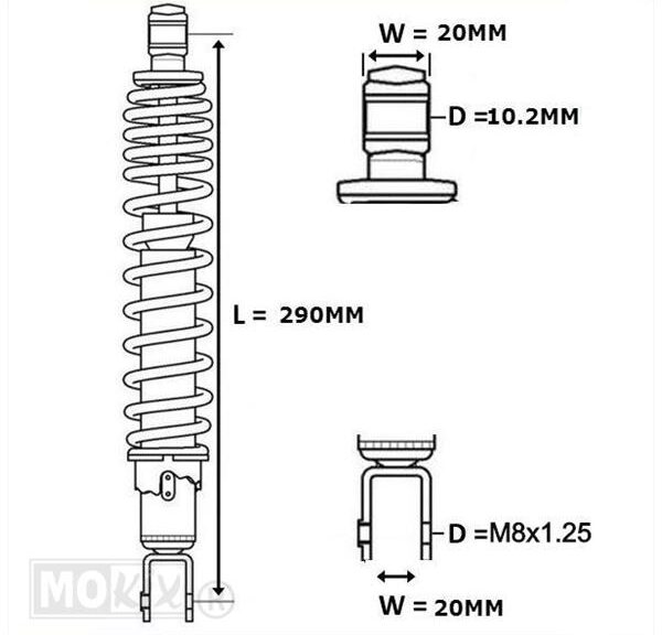 Schokbreker APR Scarabeo 98-05 50/125 Zwart Forsa