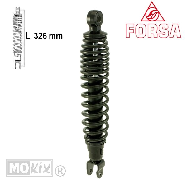 Schokbreker Kymco Agility 12/16" Zwart Forsa"