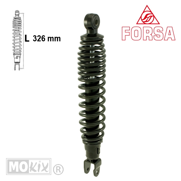 Schokbreker Kymco Agility 12/16" Zwart Forsa"