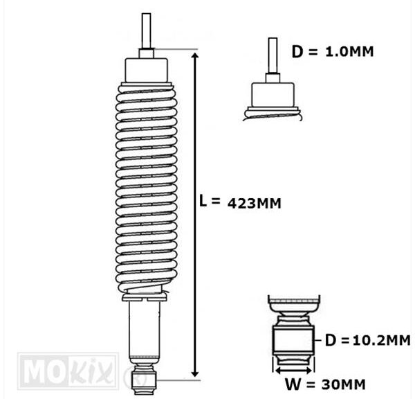 Shock absorber Vespa Sprint 125 4T 3V Black Forsa