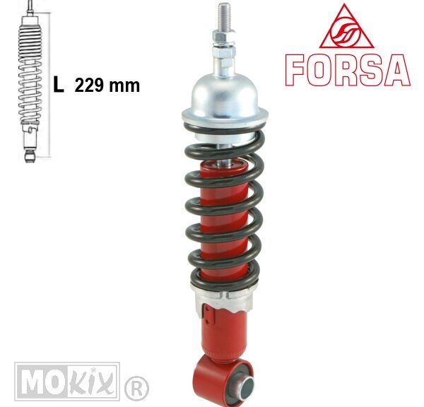 Schokbreker PIA Vespa 67-82/PK 82-89 Zwart Forsa