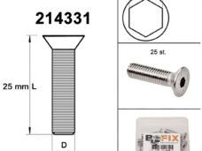 Verzonken Bout Inbus M6x25 RVS (25)