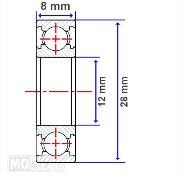 Lager NTN 12-28-8 6001 2RS (1)
