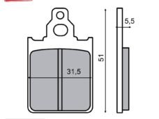 Remblokset RMS (Italjet Formula/Piaggio Quartz) CE