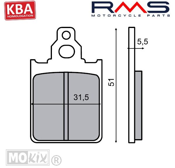 Remblokset RMS (Italjet Formula/Piaggio Quartz) CE