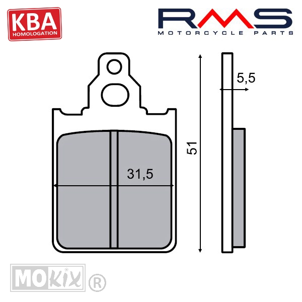 Remblokset RMS (Italjet Formula/Piaggio Quartz) CE