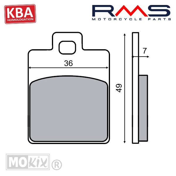 Remblokset RMS (Piaggio LX/ZIP/Stalker /NRG) CE