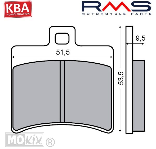 Remblokset RMS (Aprilia Morini Achter) CE