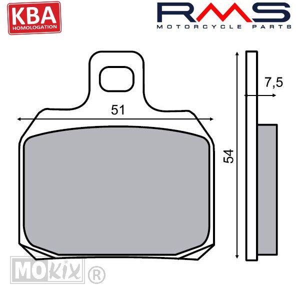 Remblokset RMS (Aprilia RS07/PIAGGIO/PEU SPF3) CE"