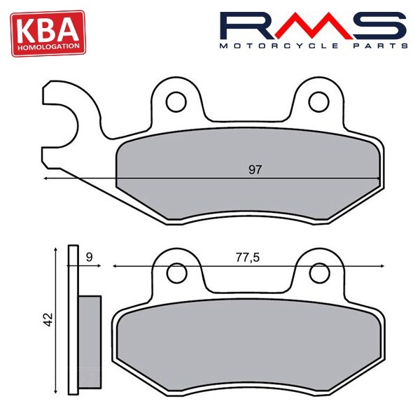 Remblokset RMS (Kymco Vitality/Agility) Voor CE