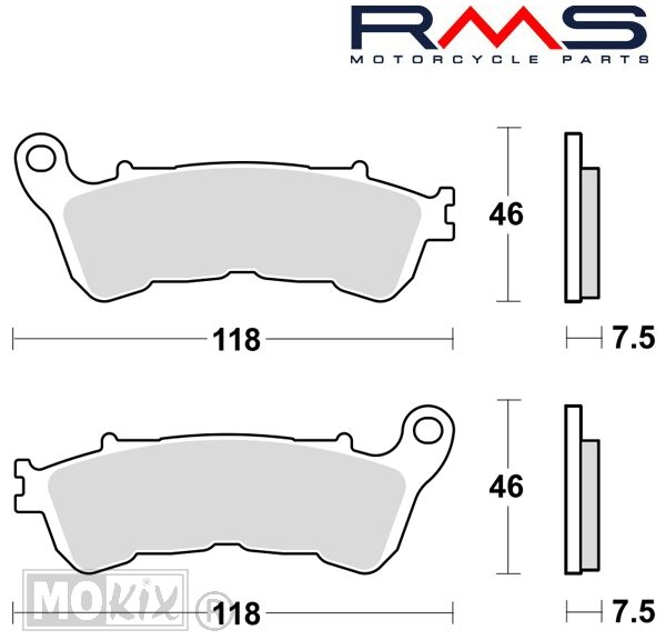 22 510 2540 REMBLOKSET RMS (HONDA SH 125cc) VOOR