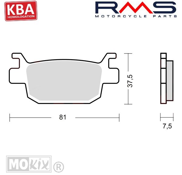 22 510 2560 REMBLOKSET RMS (HONDA SH 125cc) ACHTER CE