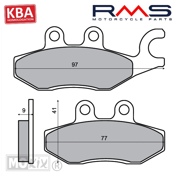 Remblokset RMS (Piaggio FLY 4T 100cc) CE