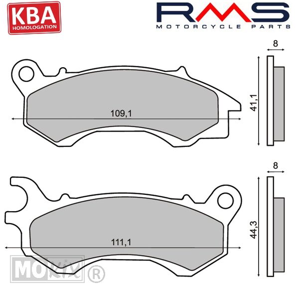 Remblokset RMS (Honda PCX125 NEW Vision 2010) CE
