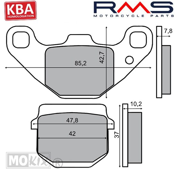 Remblokset RMS (Piaggio NRG/Typhoon 50) CE