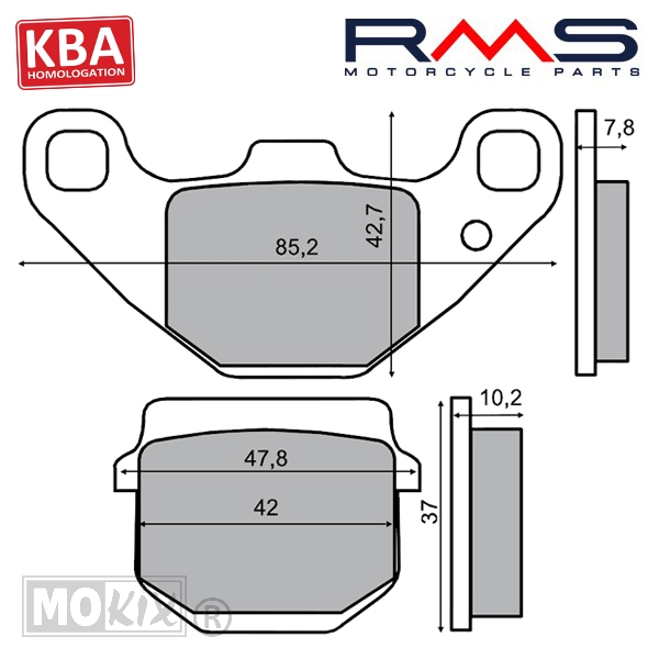 Remblokset RMS (Piaggio NRG/Typhoon 50) CE