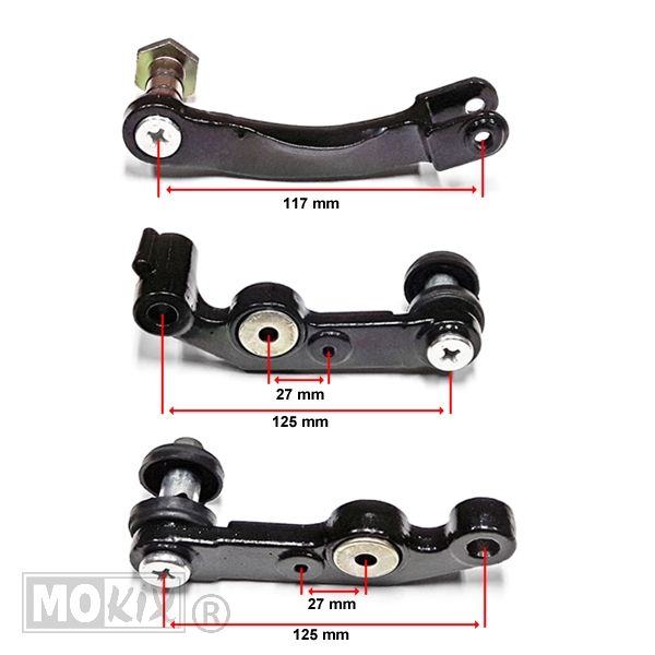 Schommelarm Voorvork SET China Grand Retro 10'' - Supertec