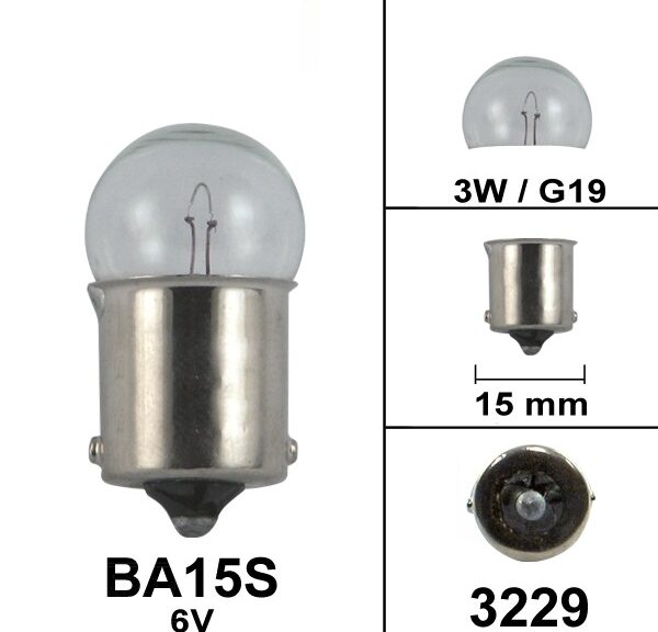 Lamp BA15S  6V  3W G19 (1)