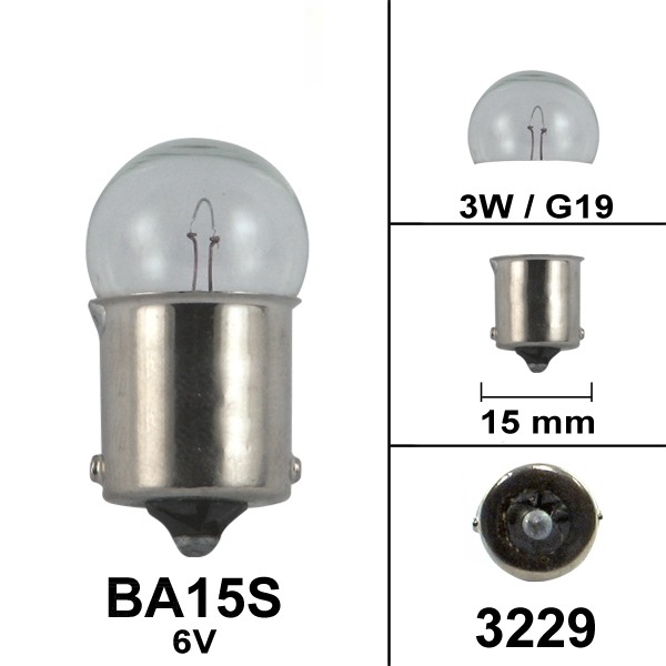 Lamp BA15S 6V 3W G19 (1)