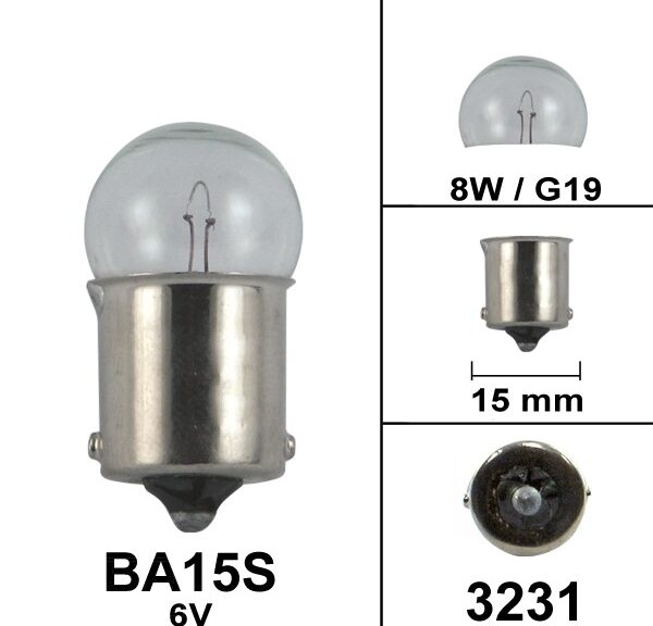 Lamp BA15S  6V  8W G19 (1)