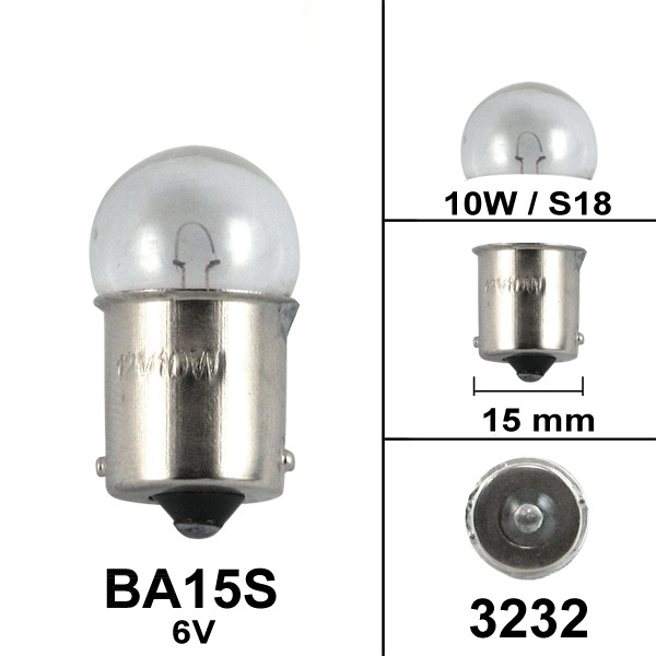 Lamp BA15S 6V 10W S18 (1) - Bollard