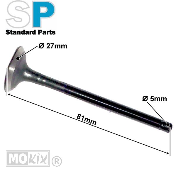 Klep Inlaat China 4T GY6 125cc 81x27x5mm
