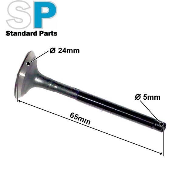 Klep Inlaat China 4T GY6 125cc 65x24x5mm
