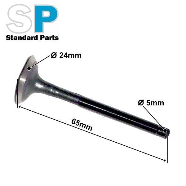 Klep Inlaat China 4T GY6 125cc 65x24x5mm