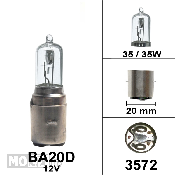 Lamp BA20D 12V 35/35W Halogeen (1) - Bollard