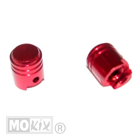 Ventieldop SET Aluminium Zuigermodel Rood