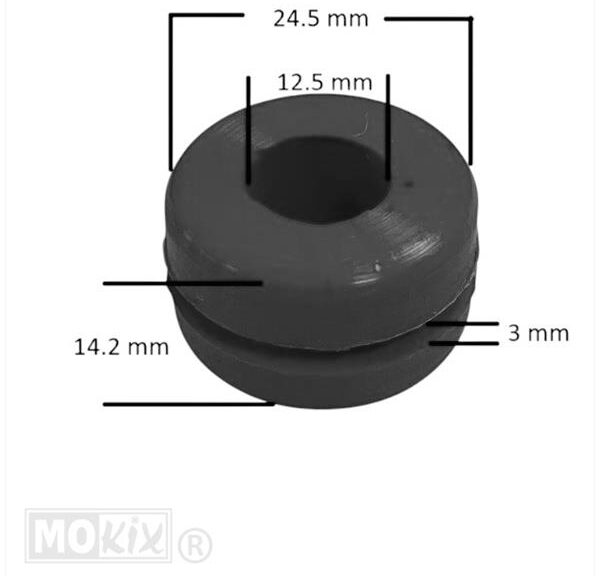 Radiator Vibration Rubber Rieju/Sherco Black (1)