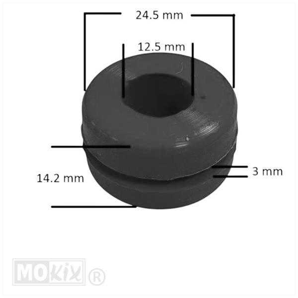 Radiator Vibration Rubber Rieju/Sherco Black (1)