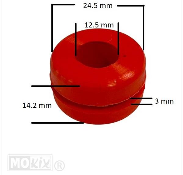 Radiator Vibration Rubber Rieju/Sherco Red (1)