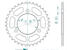 Achtertandwiel Honda MT/MB (420) 70mm 3g 36t - Esjot