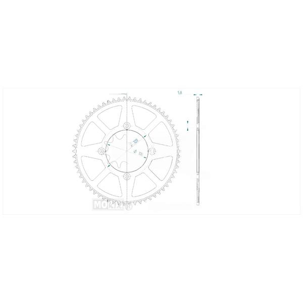 Achtertandwiel Beta RR/SM 50 ALU 62t - Esjot