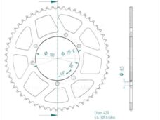 Achtertandwiel Fantic 50 ALU Zwart 58t - Esjot