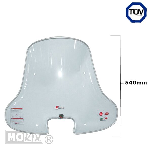 Windscherm Piaggio ZIP 00 4T Medium TUV Faco H540"