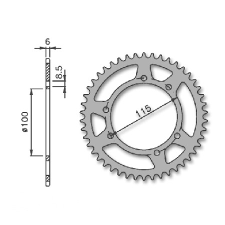 Achtertandwiel Gilera GSM (415) 100mm 6g 36t IGM